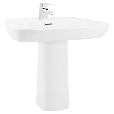 Cubix 600mm Basin - 1 Tap Hole with Chrome Overflow