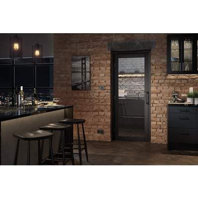 Soho Dark Charcoal 4 Glazed Clear Light Panels Pre-Finished Internal Door - All Sizes