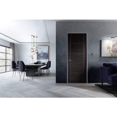 Vancouver Dark Grey Laminated 5 Panel Interior Fire Door FD30 - 1981mm x 838mm