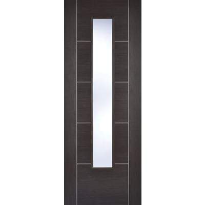 Vancouver Dark Grey Laminated 1 Glazed Clear Light Panel Interior Door - All Sizes