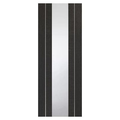 Forli Pre-Finished Dark Grey Internal Door with Clear Glass