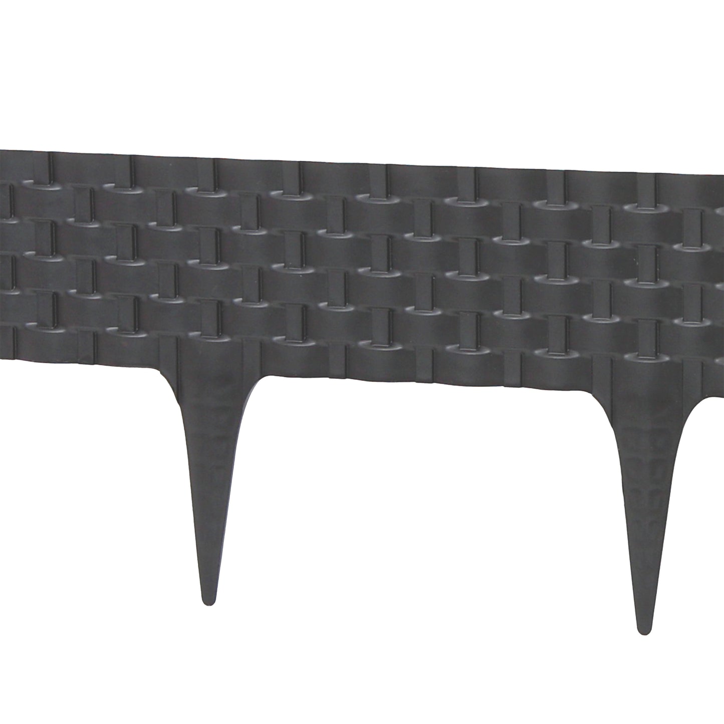 Lawn Edging, Plastic Palisade Rattan Effect, 2.4m, Deep Grey