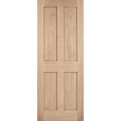 London Oak Pre-Finished 4 Panel Internal Door - 1981mm x 610mm