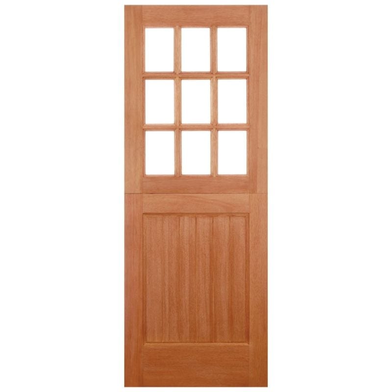 Stable Hardwood M&T Straight Top 9 Unglazed Light Panels External Door - 2032mm x 813mm