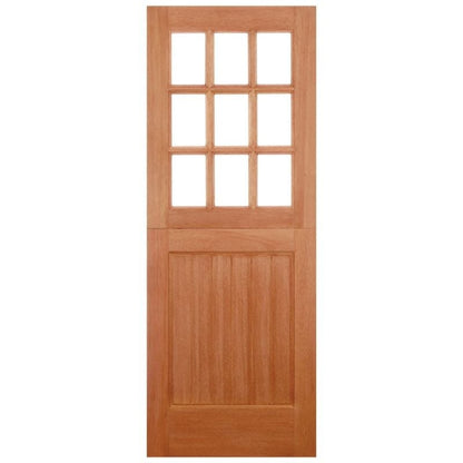 Stable Hardwood M&T Straight Top 9 Unglazed Light Panels External Door - 2032mm x 813mm