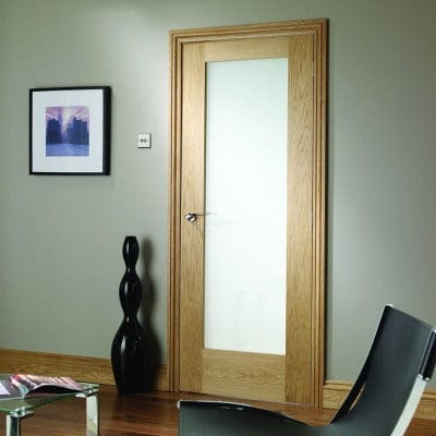 Pattern 10 Pre-Finished Internal Oak Door with Obscure Glass - All Sizes