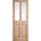 London Oak Pre-Finished 2 Clear Light Panels Internal Door - All Sizes