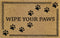 Doormat 60cm x 40cm - 'Wipe Your Paws' - Absorbent Coir Mat for Indoor/Outdoor