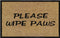 Doormat 60cm x 40cm - 'Please Wipe Paws' - Absorbent Coir Mat for Indoor/Outdoor