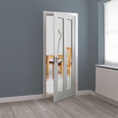 Dominica White Primed Glazed Internal Door - All Sizes