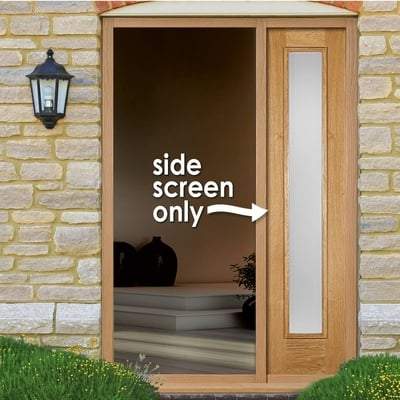 Oak Unfinished 1 Double Glazed Frosted Panel External Door Sidelight - 2057mm x 457mm