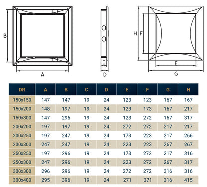 Access Panel Door PP, White 300mm x 400mm