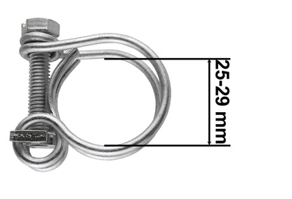 Double Wire Hose Clamp Galvanised 25mm-29mm