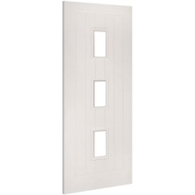 Ely White Primed 3 Glazed Light Panels Internal Door - All Sizes