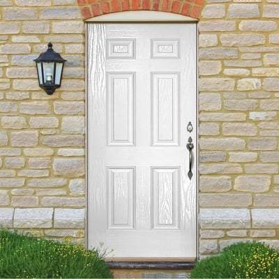 Colonial White GRP Pre-Finished 6 Panel External Door - 2032mm x 813mm