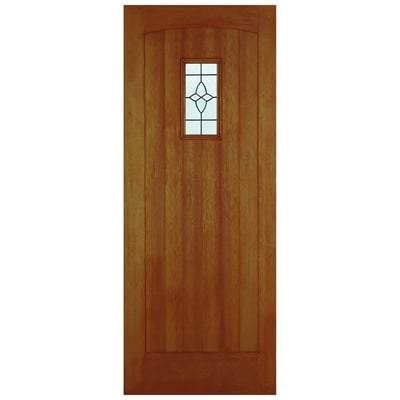 Cottage Hardwood M&T 1 Double Glazed Lead Light Panel External Door - 2032mm x 813mm