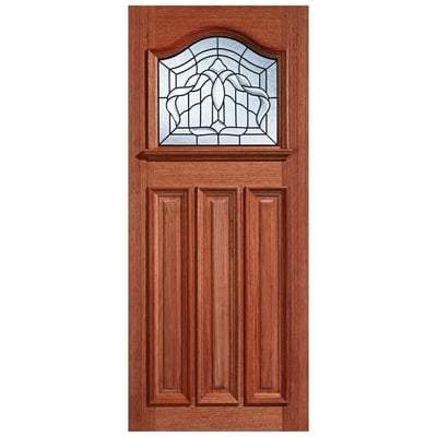 Estate Crown Hardwood M&T 1 Double Glazed Lead Light Panel External Door - 2032mm x 813mm