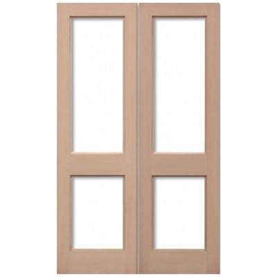 Hemlock 2XGG 4 Unglazed Light Panels Pair External Doors - 1981mm x 915mm