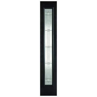 Elegant Black GRP Pre-Finished 1 Double Glazed Lead Light Panel Sidelight- 2032mm x 356mm