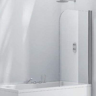 Aquaglass 6mm Single Panel Bath Screen with Curved Rise & Fall Design - 1400mm x 800mm