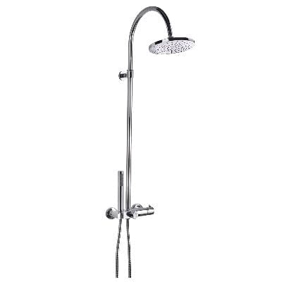 Fusion Chrome Thermostatic Shower Column w/ Diverter and Shower Head