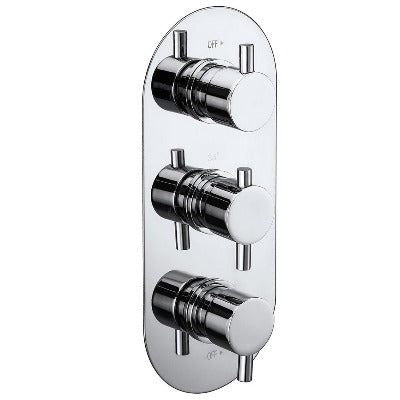 Evoke Triple Concealed 2-Way Chrome Thermostatic Shower Valve