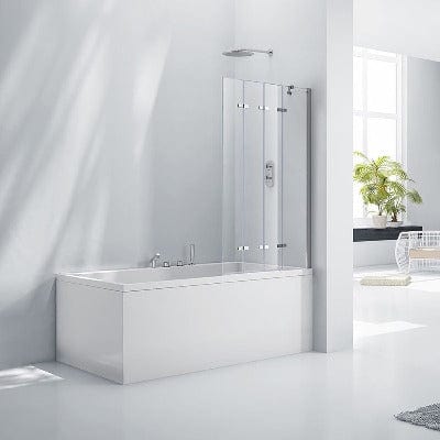 Aquaglass 6mm Frameless Bath Screen with 4 Folding Panels - 1500mm x 965mm