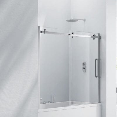 Aquaglass 8mm Frameless 2-Panel Sliding Bath Screen - 1500 x 1700mm
