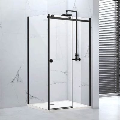Sphere Black Framed / Clear Glass Side Panel