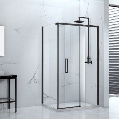 Onyx Side Panel for Black Framed Sliding Shower Door