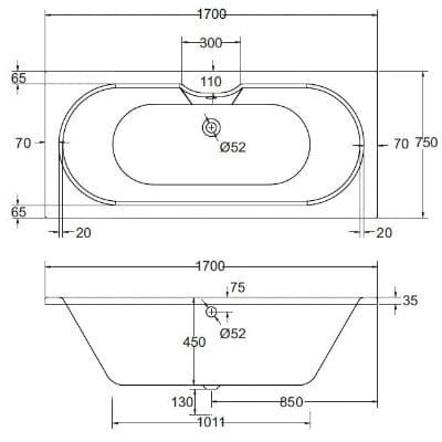 Luna Double Ended Bath - All Sizes