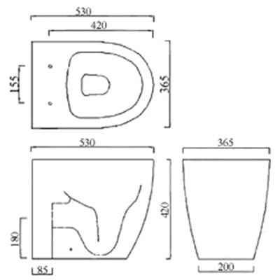 Emme Back to Wall Toilet with Soft Close Seat