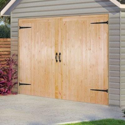 Redwood FL&B Pair Garage Doors - All Sizes