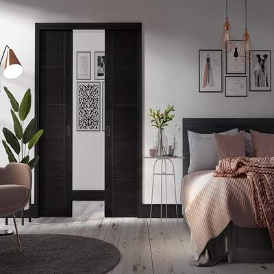 Flusso Pocket Door Double Set Interior Door - 1981mm x 1676mm