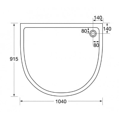 Identiti U Shaped Shower Tray - 1040mm x 915mm
