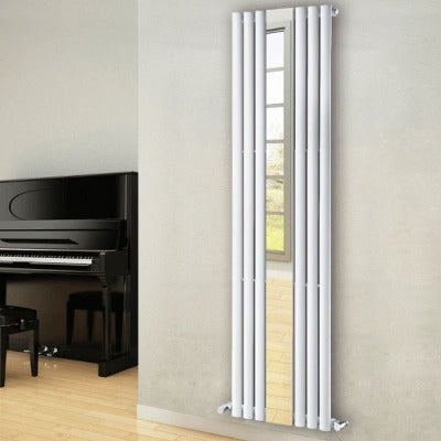 Moda Vertical Aqua Steel Radiator with Mirror - All Sizes