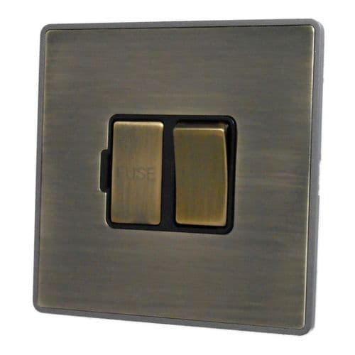 Caradok Screwless Premium Vintage Brass Metal 1 Gang Fused Spur 13A Switched