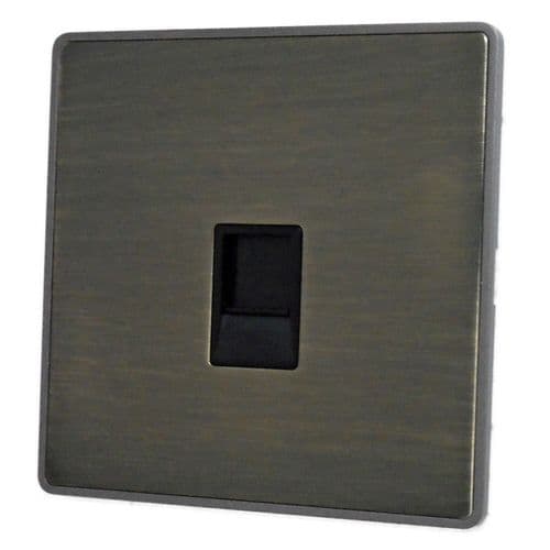 Caradok Screwless Premium Vintage Brass Metal 1 Gang RJ45 Cat5e Data Socket