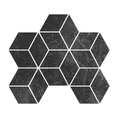 Fashion Stone Black Rhomboid Mosaic Tile (Matt Finish) (10 per Box)
