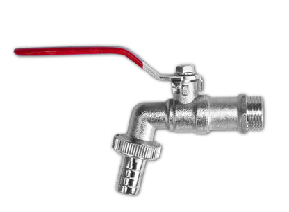 Garden Lever Tap - 3/4 BSPM Inlet - 3/4 Barb Hose - Zinc Nickle Plated