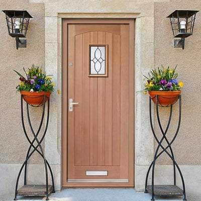 Cottage Hardwood M&T 1 Double Glazed Lead Light Panel External Door - 1981mm x 762mm