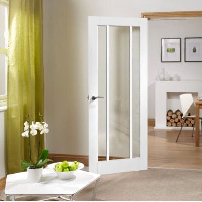 Worcester Internal White Primed Fire Door with Clear Glass - 1981 x 838 x 44mm