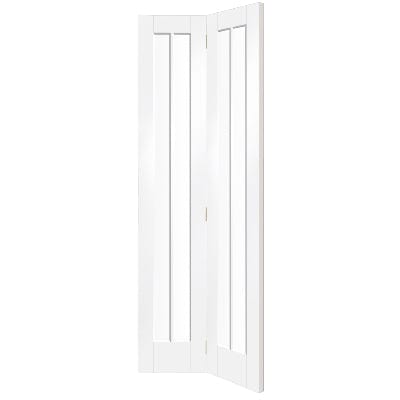 Worcester Internal White Primed Bi-Fold Door with Clear Glass - 1936 x 379.5 x 35mm