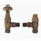 Angled Thermostatic Valve Lockshield - Fluted Finish