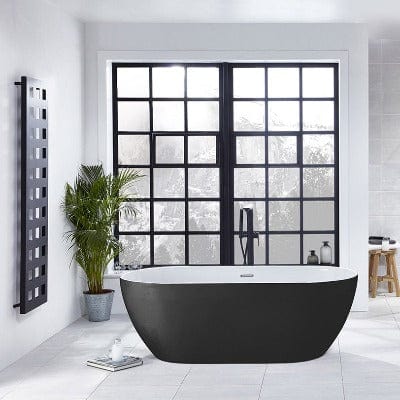 Summit Graphite Black Luxury Freestanding Double Ended Bath - 1680mm x 800mm