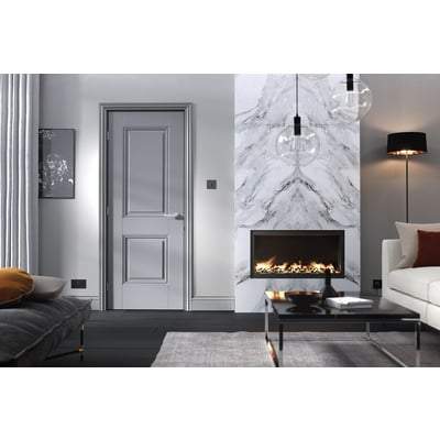 Arnhem Grey Primed 2 Panel Interior Fire Door FD30 - 1981mm x 762mm