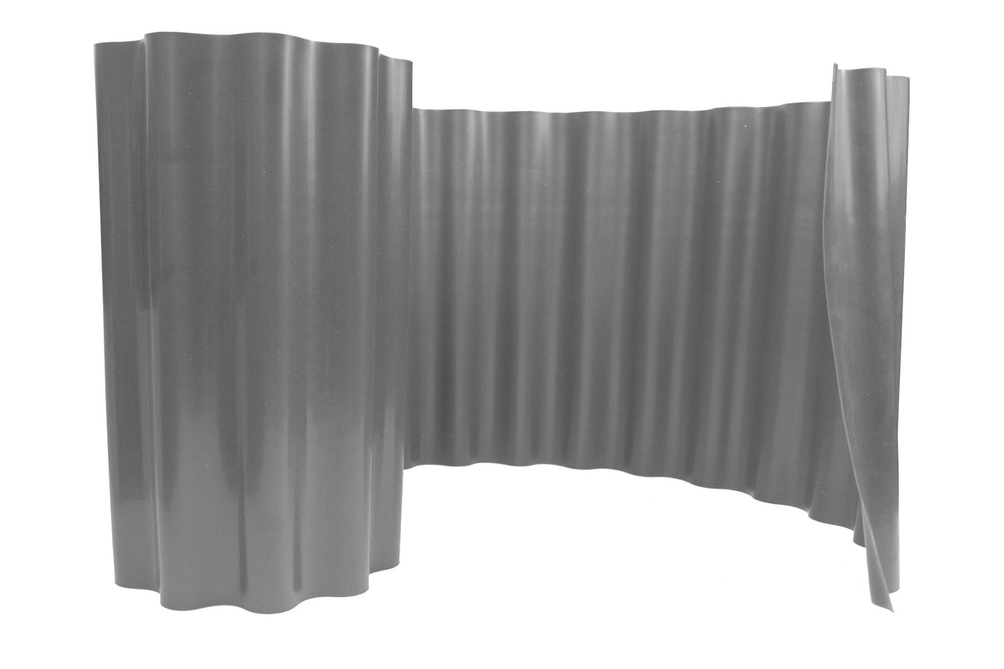 Wavy Plastic Garden Lawn Edging, H=25CM, L=9M, Light Gray