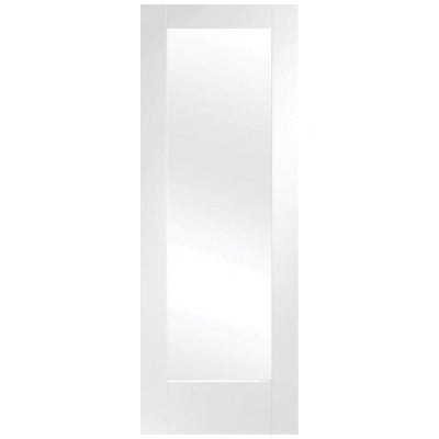 Pattern 10 White Primed Internal Rebated Door Pair with Clear Glass - All Sizes