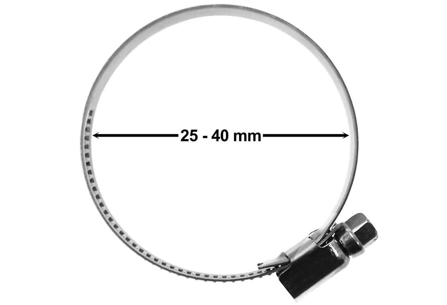 A2 Hose Clip 25mm-40mm - Adjustable 304 Stainless Steel Duct Clamps Hose Pipe Clamps Air Ducting Clamp Worm Drive Hose Clamps