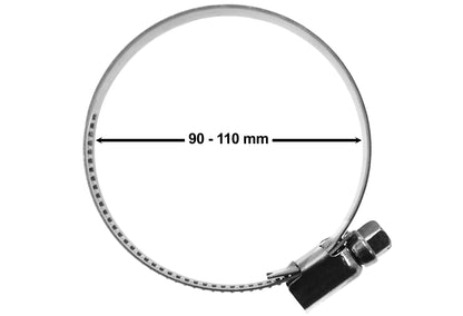 A2 Hose Clip 90mm-110mm - Adjustable 304 Stainless Steel Duct Clamps Hose Pipe Clamps Air Ducting Clamp Worm Drive Hose Clamps